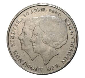 1 гульден 1980 года Коронация королевы Беатрис — Фото №1