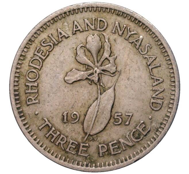 3 пенса 1957 года Родезия и Ньясаленд (Артикул K27-81592)