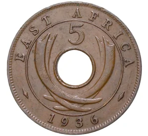 5 центов 1936 года Н Британская Восточная Африка (Эдуард VIII)