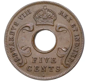 5 центов 1936 года Н Британская Восточная Африка (Эдуард VIII)