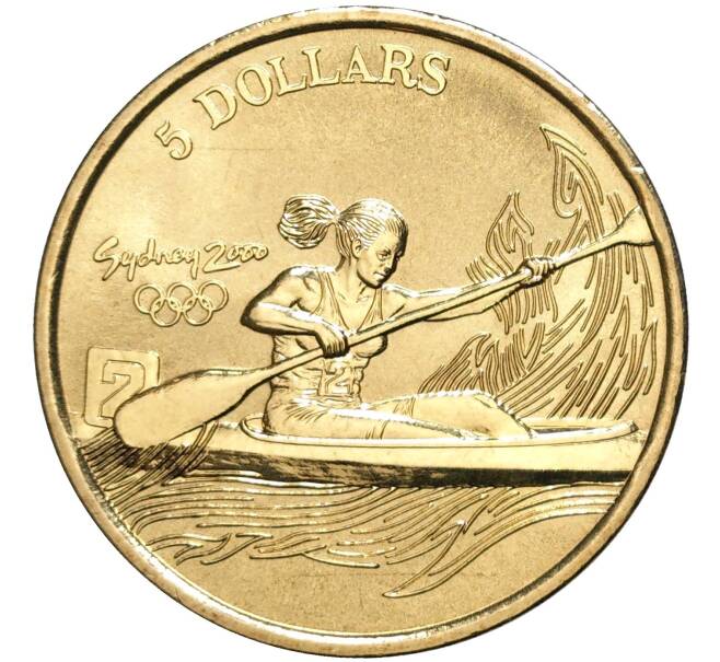 Монета 5 долларов 2000 года Австралия «Олимпийские игры 2000 в Сиднее — Гребля на байдарках и каноэ» (Артикул K27-81625)