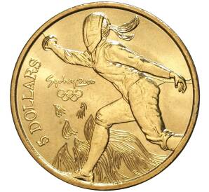 5 долларов 2000 года Австралия «Олимпийские игры 2000 в Сиднее — Фехтование»