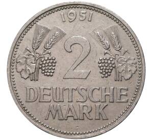 2 марки 1951 года D Западная Германия (ФРГ) — Фото №1