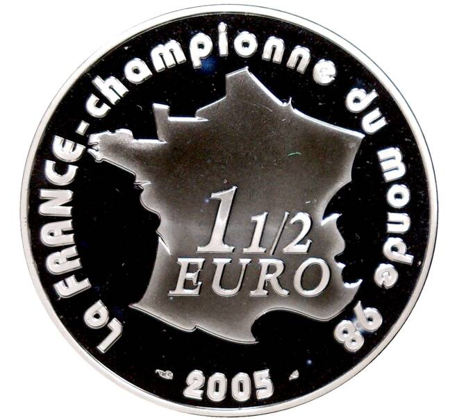Монета 1 1/2 евро 2005 года Франция «Чемпионат мира по футболу 2006 в Германии» (Артикул M2-59502)