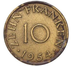 10 франков 1954 года Саар — Фото №1