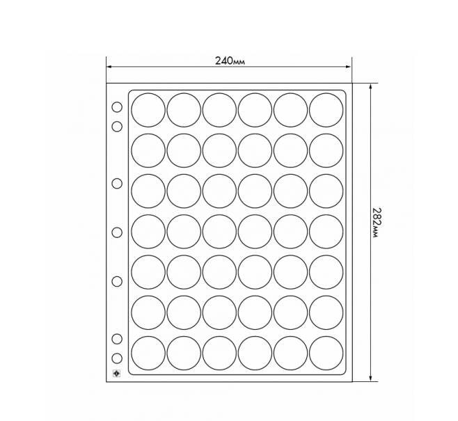 Листы «ENCAP» на 42 ячейки для колпачков от шампанского и пивных крышек (упаковка 2 штуки) формат GRANDE LEUCHTTURM 308075 (Артикул L1-18247)