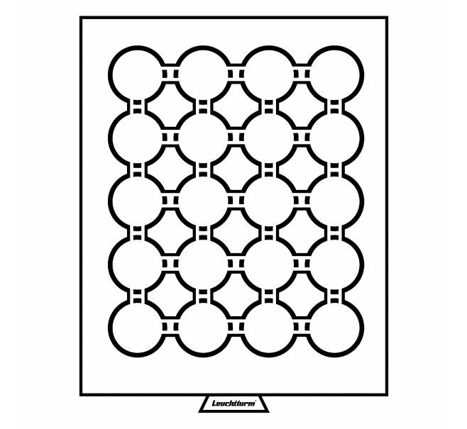 Кассета на 20 ячеек для хранения и презентации монет в капсулах диаметром до 36 мм MB черный LEUCHTTURM 359442 (Артикул: L1-18254) — Фото №1
