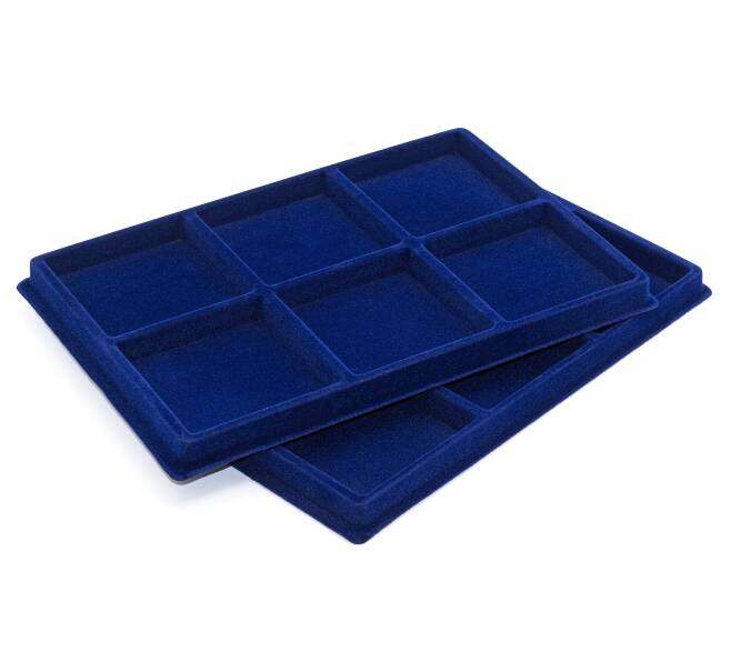 Планшет на 6 ячеек 95х95 для медалей орденов и знаков отличия (упаковка 2 штуки) Синий LEUCHTTURM 363051 (Артикул: L1-18267) — Фото №1