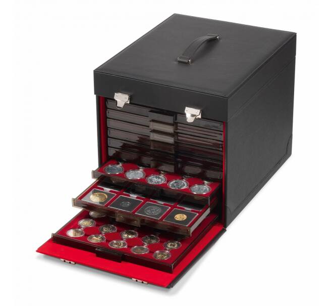 Демонстрационный чемодан (кофр) «CARGO MB10 Deluxe» с имитацией под кожу для 10 кассет MB LEUCHTTURM 303239 (Артикул: L1-20478) — Фото №1