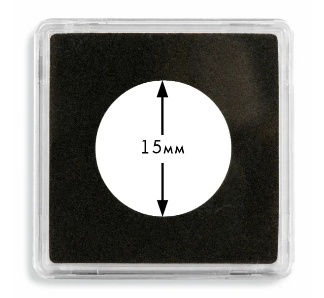 Квадратные капсулы «QUADRUM» для монет диаметром 15 мм (упаковка 10 штук) LEUCHTTURM 306616 (Артикул L1-12102)