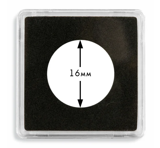 Квадратные капсулы «QUADRUM» для монет диаметром 16 мм (упаковка 10 штук) LEUCHTTURM 317149 (Артикул L1-12103)