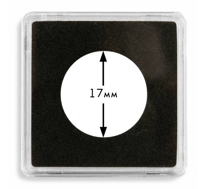 Квадратные капсулы «QUADRUM» для монет диаметром 17 мм (упаковка 10 штук) LEUCHTTURM 337671