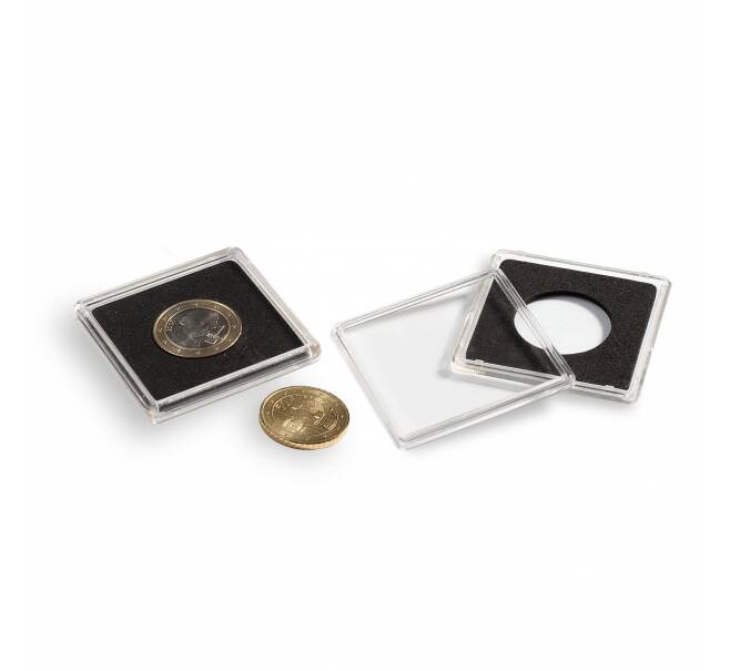 Квадратные капсулы «QUADRUM» для монет диаметром 17 мм (упаковка 10 штук) LEUCHTTURM 337671