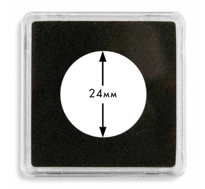 Квадратная капсула «QUADRUM» для монет диаметром 24 мм LEUCHTTURM 329802 (Артикул L1-12111)