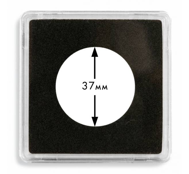 Квадратные капсулы «QUADRUM» для монет диаметром 37 мм (упаковка 10 штук) LEUCHTTURM 330823