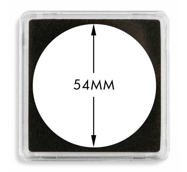 Квадратные капсулы «QUADRUM XL» для монет диаметром 54 мм (упаковка 5 штук) LEUCHTTURM 341173