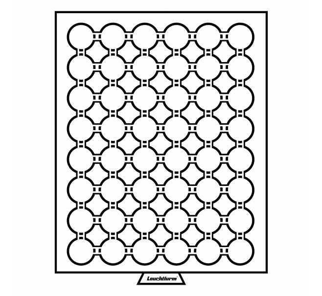 Кассета на 48 ячеек для хранения и презентации монет в капсулах диаметром до 23 мм MB LEUCHTTURM 309351 (Артикул: L1-12185) — Фото №1