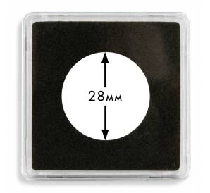 Квадратные капсулы «QUADRUM» для монет диаметром 28 мм (упаковка 10 штук) LEUCHTTURM 338200