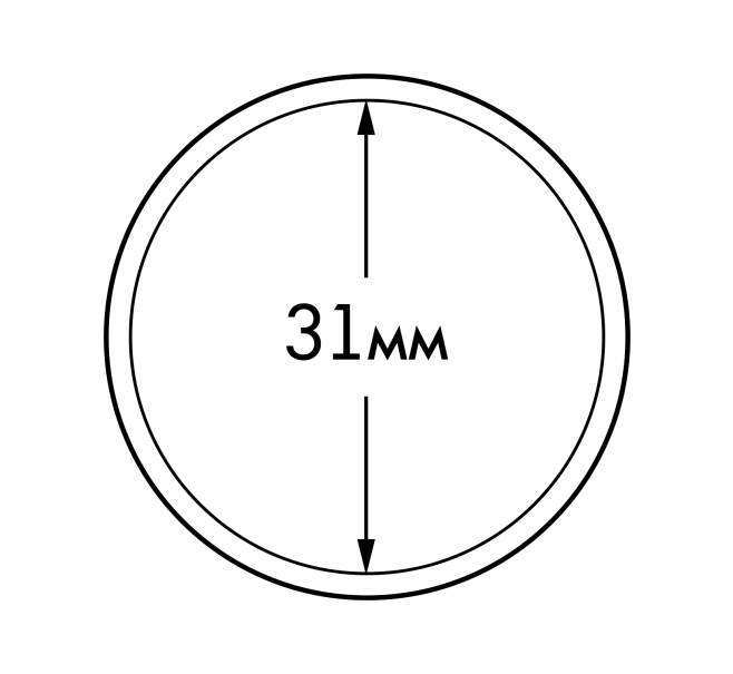 Капсулы «ULTRA» для монет диаметром 31 мм (упаковка 10 штук) LEUCHTTURM 345038