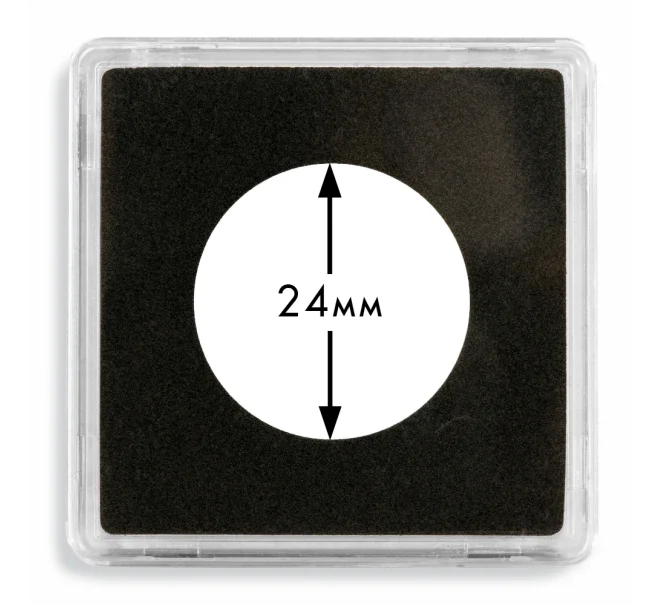 Квадратные капсулы «QUADRUM MINI» для монет диаметром до 24 мм (упаковка 10 штук) LEUCHTTURM 360079 (Артикул L1-18171)