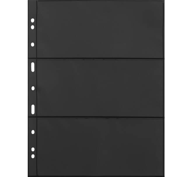 Листы для банкнот на 3 ячейки формат «Grande» 3S (упаковка 5 штук) Черные LEUCHTTURM 305160 (Артикул L1-18191)