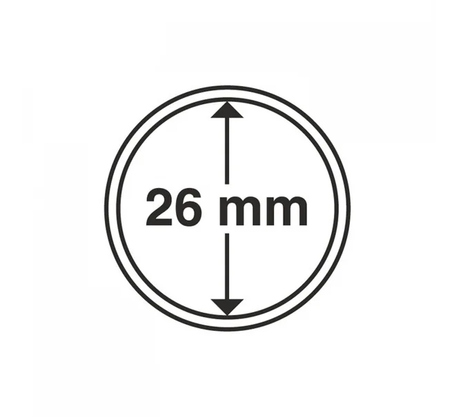 Капсулы «CAPS» для монет диаметром до 26 мм (упаковка 100 штук) LEUCHTTURM 313851 (Артикул L1-18215)