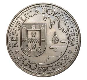 200 эскудо 1993 года Португалия «450 лет первой высадке в Японии на острове Танегасима» — Фото №2