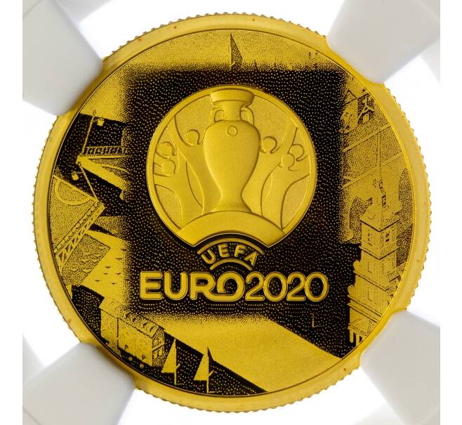 Монета 50 рублей 2021 года СПМД «Чемпионат Европы по футболу УЕФА-2020» — в слабе NGC (PF69 ULTRA CAMEO) (Артикул M1-49482)