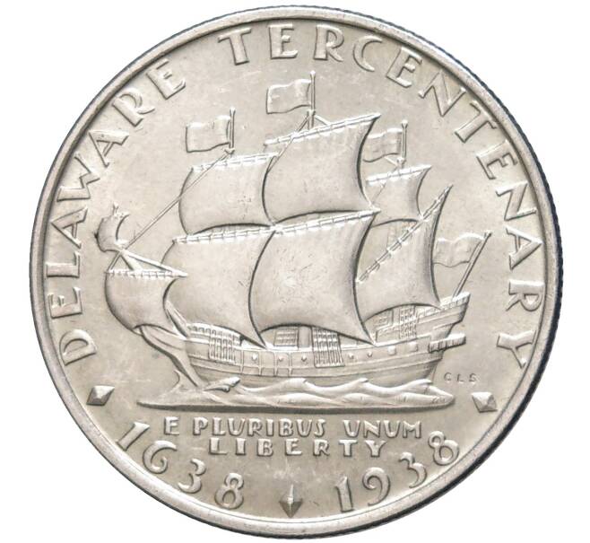 Монета 1/2 доллара (50 центов) 1936 года США «300 лет Делавэру» (Артикул M2-59832)