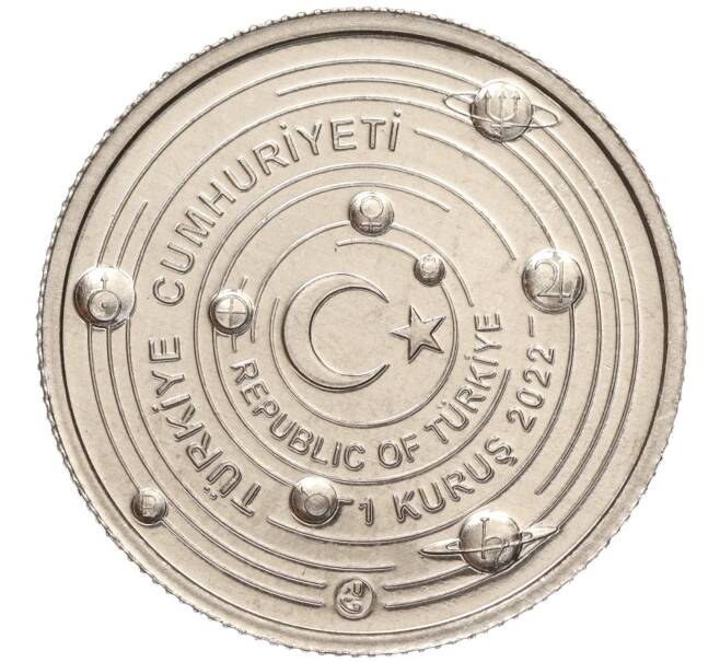Монета 1 куруш 2022 года Турция «Планеты Солнечной системы — Венера» (Артикул M2-59892)