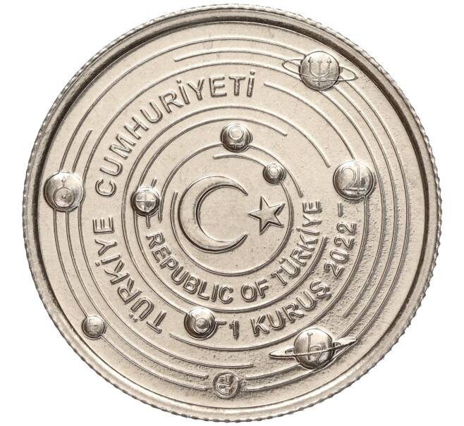 Монета 1 куруш 2022 года Турция «Планеты Солнечной системы — Марс» (Артикул M2-59899)