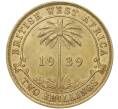 Монета 2 шиллинга 1939 года KN Британская Западная Африка (Артикул K11-86172)