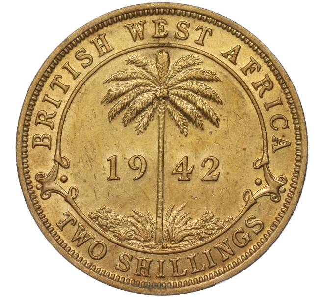 Монета 2 шиллинга 1942 года KN Британская Западная Африка (Артикул K11-86175)