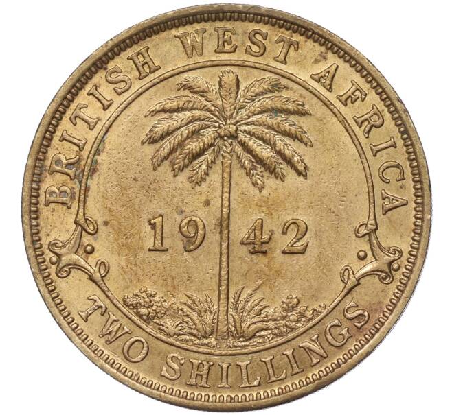 Монета 2 шиллинга 1942 года KN Британская Западная Африка (Артикул K11-86178)