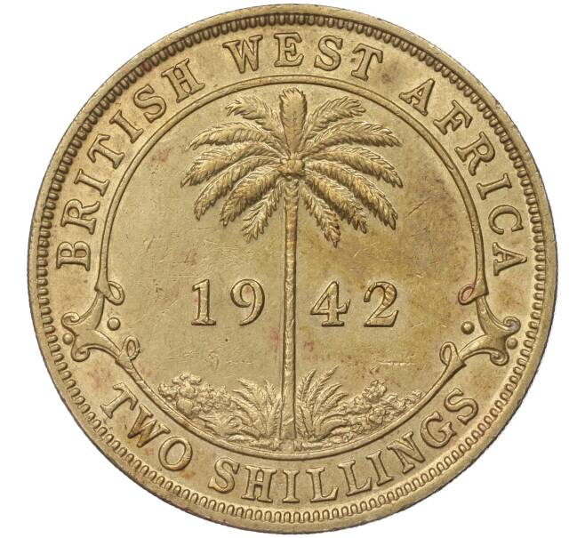 Монета 2 шиллинга 1942 года KN Британская Западная Африка (Артикул K11-86180)