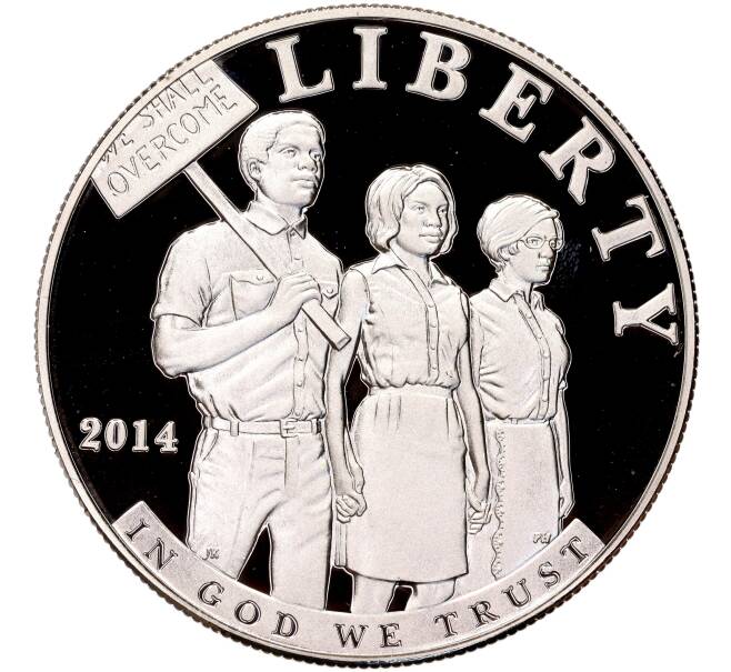 Монета 1 доллар 2014 года Р США «Закон о гражданских правах 1964 года» (Артикул M2-59970)