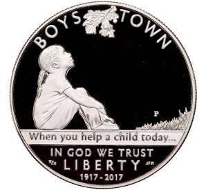 1 доллар 2017 года Р США «100 лет организации Boys Town»