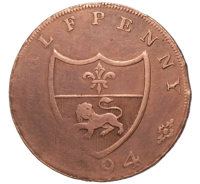 Монета Токен 1/2 пенни 1794 года Великобритания (Артикул K27-82092)