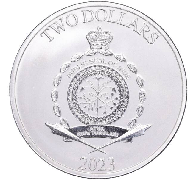 Монета 2 доллара 2023 года Ниуэ «Дисней — Микки и Минни в день Святого Валентина» (Артикул M2-60016)