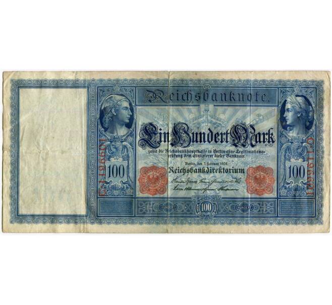 Банкнота 100 марок 1908 года Германия (Артикул: B2-10286) — Фото №1