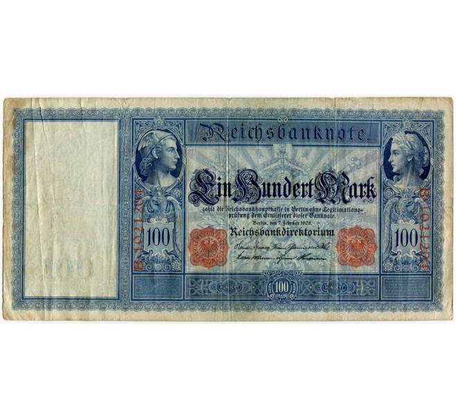 Банкнота 100 марок 1908 года Германия (Артикул: B2-10292) — Фото №1