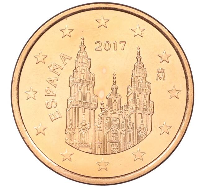 Монета 5 евроцентов 2017 года Испания (Артикул M2-60078)