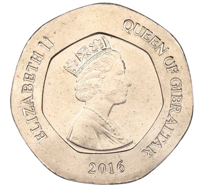 Монета 20 пенсов 2016 года Гибралтар (Артикул M2-60216)