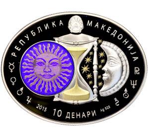 10 денаров 2015 года Македония «Знаки зодиака — Рыбы» — Фото №2
