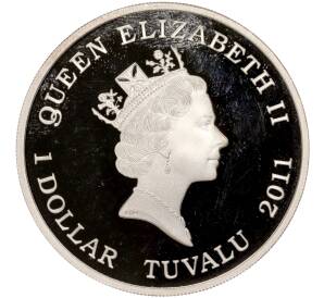 1 доллар 2011 года Тувалу «Восточная коричневая змея»