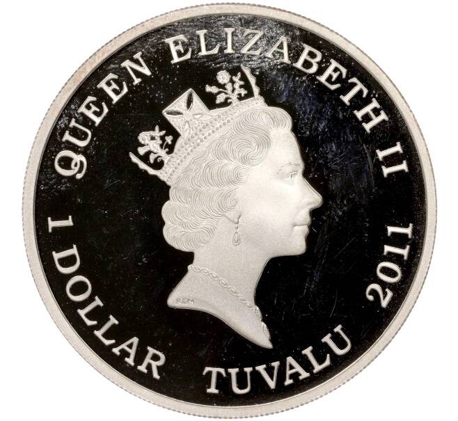 Монета 1 доллар 2011 года Тувалу «Восточная коричневая змея» (Артикул K11-86850)