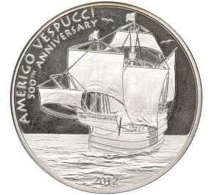 5 долларов 2012 года Острова Кука «500 лет со дня смерти Америго Веспуччи»