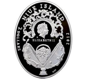 2 доллара 2012 года Ниуэ «Яйца Фаберже — Лавровое дерево» — Фото №2