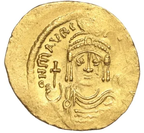 Солид 582-602 года Византия — Маврикий Тиберий (Константинопольский чекан)