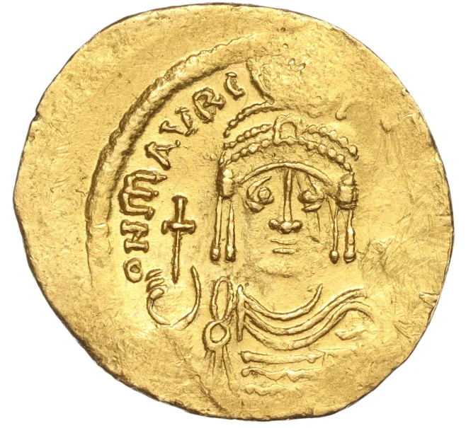 Монета Солид 582-602 года Византия — Маврикий Тиберий (Константинопольский чекан) (Артикул M2-60333)